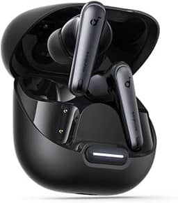 soundcore Liberty 4 NC da Anker Fone De Ouvido Bluetooth 5.3 TWS, Carregamento Sem Fio, Redução de Ruído de 98,5%, Cancelamento Adaptativo para Ouvidos e Ambiente, Áudio Hi-Res, 50H de Bateria, Preto