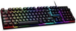 Teclado Mecânico Gamer Switch Blue Led Rgb 7 Cores Rainbow 12 Funções Anti Ghosting Abnt2 Usb para Pc Computador Notebook Mac Premium