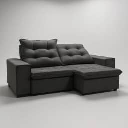 Sofá Conforto Plus, Prático e Versátil 2 Lugares Reclinável e Retrátil Aurora Veludo LIMOV Perfeito para Salas Pequenas (Chumbo)