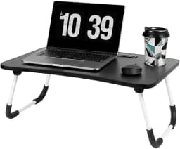 Mesa Para Notebook Portátil Articulada Mdf Grafite Suporte Para Laptop Dobrável Home Office Cama Porta Tablet (Preto)