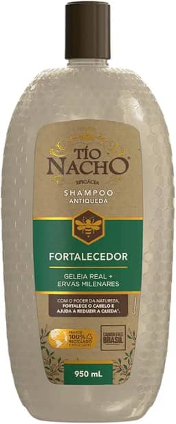 Tio Nacho Shampoo Fortalecedor Antiqueda Natural Com Poder Da Natureza Para Cabelo Fraco E Quebradiço, Fórmula Carbon Free Que Fortalece Os Fios E Reduz A Queda, 950 Ml, 1 Pack