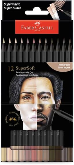 Lápis De Cor, Faber-Castell, Ecolápis Supersoft, 210713, 12 cores Tons de Pele