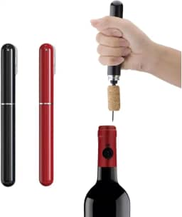 Abridor De Garrafa de Vinho Saca Rolhas Pneumático Bomba Ar Pressão Agulha Aço Inoxidável (Preto)