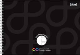 Tilibra - Caderno Espiral Capa Dura Meia Pauta Ampliada Tilibra Neuro 40 Folhas - Capa Preto