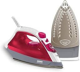 Ferro a Vapor Arno Steamgliss com Base Cerâmica, 1200W, Rosa, FSGC 220V