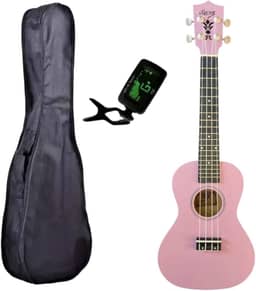 Ukulele Rosa Seven Concert Suk-23 Capa Preta e Afinador