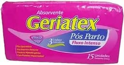 Absorvente Pós-Parto Geriatex Com 15 unidades Absorvente Pós-Parto Geriatex Fluxo Intenso - 15 unidades