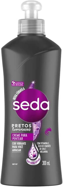 Creme Para Pentear Seda 300Ml Pretos Luminosos, Seda, Branco