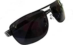 Óculos de Sol Masculino Aviador, Lentes Polarizadas, Proteção UV400, Armação Preta