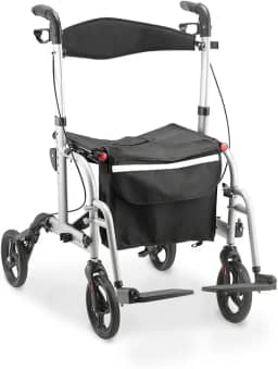 Dellamed - Andador para Idoso Adulto com Rodas e Assento Dobrável 135kg D15