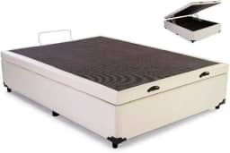 Cama Box Baú Casal Sintético Corino Blindado (Bege)