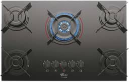 FISCHER COOKTOP À GÁS 5 BOCAS TRIPLA CHAMA FIT LINE MESA VIDRO PRETO BIVOLT - 26300-57079