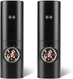 Kit 2 Moedores Elétricos de Sal e Pimenta com Luz LED, Design Premium, Automático, Moagem Ajustável para Cozinha e Churrasco