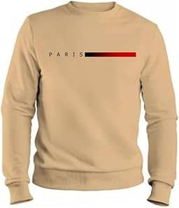 Moletom Masculino Paris Blusa de Frio Gola Careca Flanelado e Macio