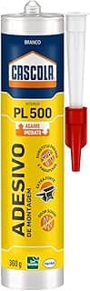 Cascola Cola Monta & Fixa PL 500 Interior, Adesivo de montagem extraforte, Cola para madeira, MDF, compensado, concreto, entre outros materiais, Cartucho com 360g