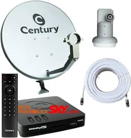 Antena Parabólica Century Livre de Mensalidade com 1 Receptor Midiabox B7