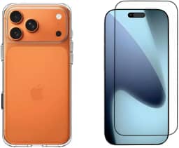 Kit Capinha + Pélicula Premium - Case Anti Schok Slim Para iPhone 12 Capa trânsparente Anti Impacto Linha Luxo - (Toda Linha Apple Iphone 11/12/13/14/15/16 Pro/Pro Max)