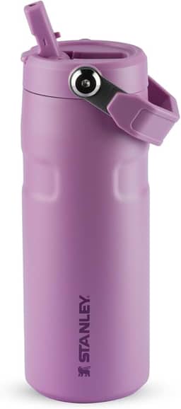 Stanley - Garrafa de Água Aerolight Flip Straw, Canudo Integrado, Abertura Grande, Aço Inoxidável Leve, 473ml Lilac