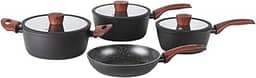 Brinox - Jogo de Panelas Revestimento Cerâmico Antiaderente Ceramic Life Sirius 4 Peças com Fundo de Indução - Preto