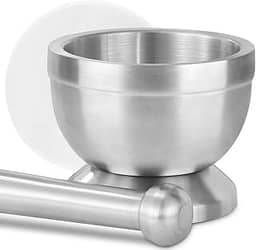Pilao com Socador, Pilão, Pilao, Socador Alho, Pilao com Socador de Alho, Pilão E Socador de Aço Inox com Base Anti Deslizante