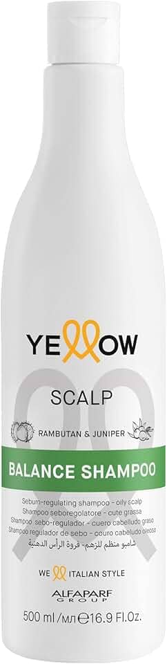 Yellow Professional Yellow Scalp Balance Shampoo Regulador De Sebo E Couro Cabeludo Oleoso - Reduz E Regulariza A Oleosidade - Qualidade Profissional De Salão 500Ml