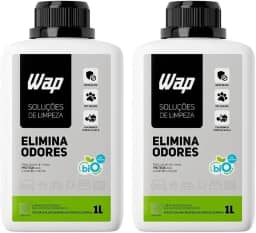 Kit WAP Elimina Odores Pet – 2 Frascos de 1 Litro – Neutraliza Mau Cheiro, Urina e Fezes, pH Neutro, Biodegradável, Fragrância Cereja e Avelã