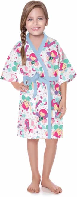 Roupão Felpudo Infantil Quimono Estampado Sonho Encantado M Com 1 peça