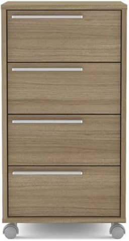 Gaveteiro Maia 4 Gavetas com Rodízios Castanho Politorno