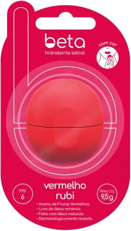 Beta Hidratante Labial com Cor - Frutas Vermelhas Vermelho Rubi 9,5g