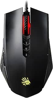 Mouse óptico para jogos Bloody A70x com switch e rolagem Light Strike (LK) e macros avançados totalmente programáveis (preto fosco)