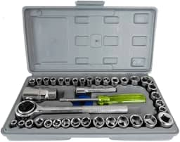 KIT CHAVE CATRACA REVERSÍVEL JOGO PROFISSIONAL DE SOQUETES 40 PEÇAS
