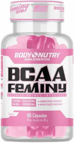 BCAA Feminino 60 Capsulas Aminoacidos Essenciais Enriquecido com vitamina B6 Sem Sabor Ultra Concentrado Rapida Absorção Importado Original