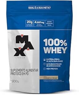 100% Whey Refil (900G) - Cookies and Cream - Max Titanium