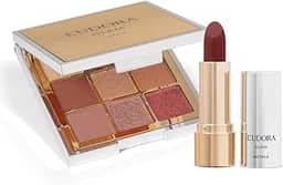 Combo Eudora GLAM Metals: Paleta de Sombra 5,8g + Batom Nude Nobre 3,6g