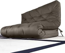 Colchão Futon Casal Dobrável Sofa Cama Cinza
