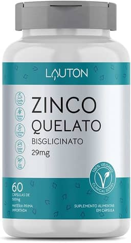 Zinco Quelato - 60 Cápsulas - Lauton Nutrition, Lauton Nutrition