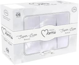 Papi Textil Fralda Super Luxo Mami c/Bainha Branca 70x70cm Caixa Contém 05 Un