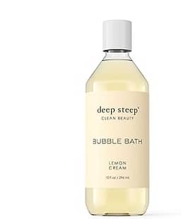 Deep Steep Banho de espuma, creme de limão, 293 g – molho calmante com manteiga de karité, óleo de argan, aloe vera e óleo de coco – vegano, livre de sulfatos, beleza limpa equilibrada com pH
