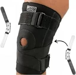 Joelheira Ortopédica Articulada com Cintas Cruzadas e Dobradiças Metálicas (G(39-43) cm)