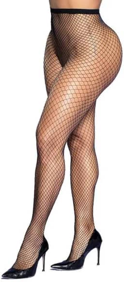 Meia Calça Arrastão com Trama Pequena Cor Preto Tamanho Unico