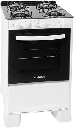 Fogão de Piso Suggar 4 Bocas Cook Glass Branco – Bivolt