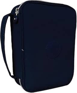 Estojo escolar grande para 100 lapis em Nylon com 25 elasticos (Azul)