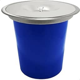 Dona D.cor, Lixeira Inox Escovado 5L De Embutir Pia Cozinha Cesto Lixo 5 Litros Embutido Bancada Granito Marmore Tampa Oculta