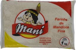 Farinha de Mandioca Fina Crua 1Kg Mani