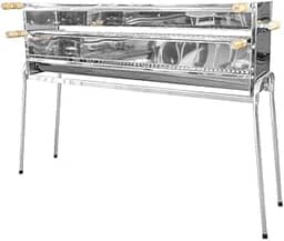Churrasqueira Grill 2 Grelhas Inox Espetinhos 110cm