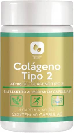Colageno Tipo 2 40mg Saúde Articular, Alívio, Flexibilidade, Articulações e Cartilagens Saudáveis Original Nutreace Beauty 60 Capsulas