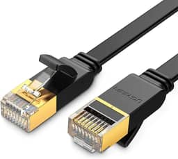 Cabo De Rede Cat7 Flat Gamer Internet Rj45 10gbps 2 Metros I Cabo de Internet alta velocidade Cat7 RJ45 LAN Blindado Interno Resistente Compatível com Jogos PC PS5 PS4 PS3 Xbox Roteador Modem Smart TV