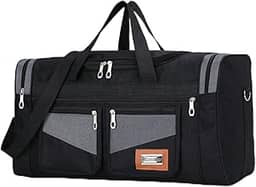 Bolsa Mala Viagem de Mão Ombro Transversal Ajustável Grande 60 Litros (Preto)
