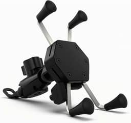 Suporte de Celular para Moto Carregador 2.4a USB Garra Fixação no Retrovisor ou Parafuso do Guidão