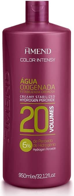 Água Oxigenada Cremosa Amend Color Intensy, Descolore E Auxilia No Tingimento Dos Cabelos, Uso Profissional, Promover A Oxidação Nos Processos De Coloração Ou Descoloração (20 Volumes, 950ml)